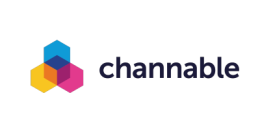 zu sehen ist das Channable Logo mit einem Schriftzug und einem rot-blau-gelben Logo.