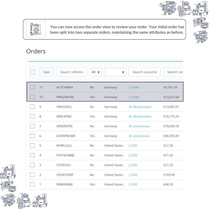 Split Order Manual 4